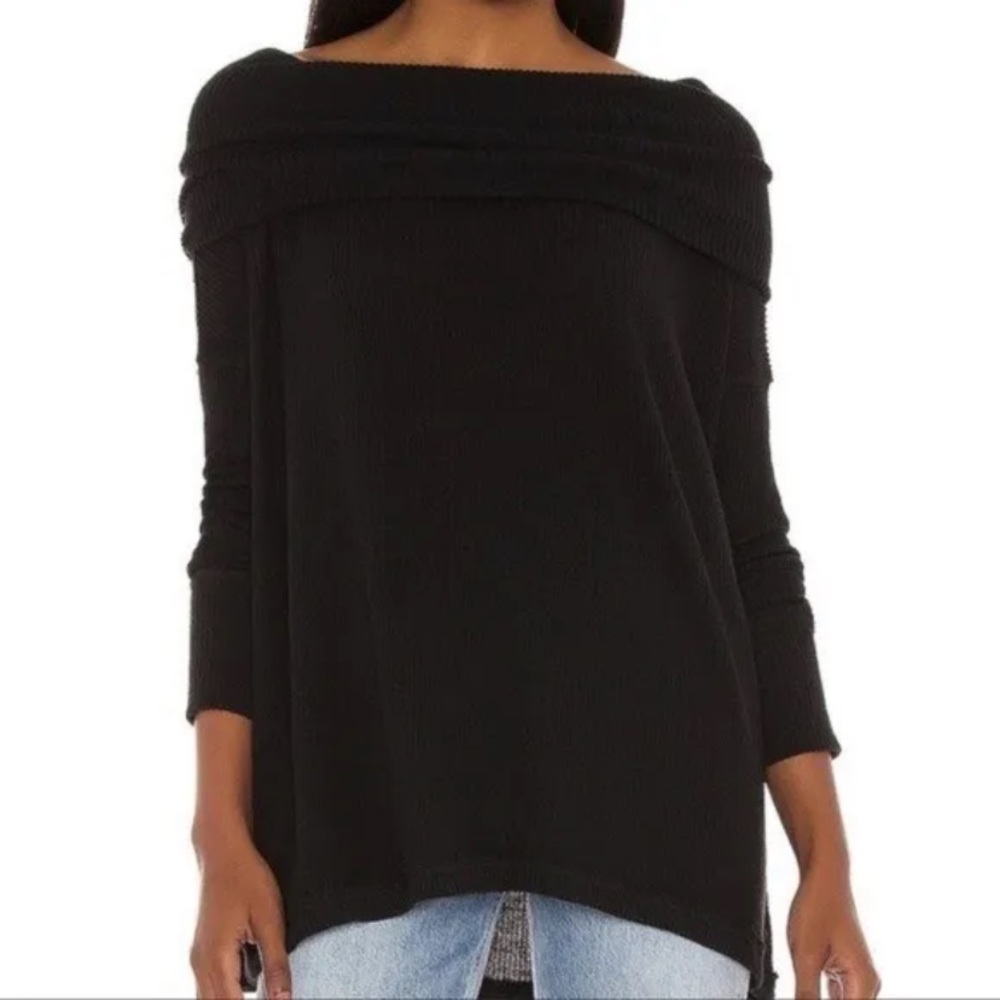 Free People Juicy Long Sleeve Ribbed Cowl Knit Sweater - Picture 2 of 6